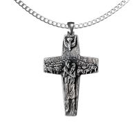 Cruz del Buen Pastor Cadena de oro o plata para hombres