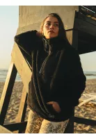 Poleron FZ Coral Quartz Negro Mujer Maui And Sons