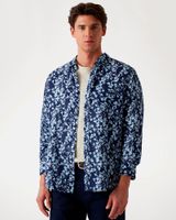 Camisa Ls Napa Linen Vines Azul
