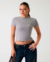 Polera Ss Licia Mock Nk Gris Mujer