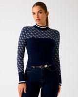 Sweater Ls Mock Neck Aubrey 4G Azul Mujer