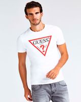 Polera Guess Hombre Cn Ss Core Original Logo Tee Blanco