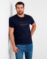 Polera Guess Hombre Ss Cn Shiny Gel Triangle Tee Azul