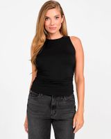 Polera Sl Shirring Zaneta Negro Mujer