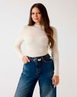 Sweater Ls Mock Neck Julia Seamless Blanco Mujer