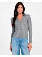 Sweater Guess Mujer Ls Vn Rib Miranda Gris