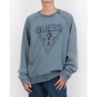 Poleron Guess Hombre Davis Terry Washed Crew Azul