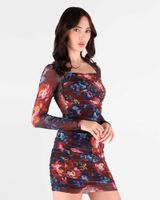 Vestido Guess Mujer Ls Square Nk Bernardette Multicolor