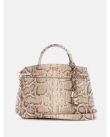 Cartera Guess Mujer Melinda Triple Comp Satchel Blanco Invierno