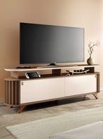Rack Tv Vilnius 70"" 182x62x41 cm Castaño / Off White