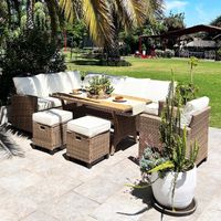 Juego Living Comedor Terraza Anastasia 10 Personas