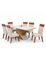 Juego de Comedor 6 sillas Elite Beige 82 cm x 90 cm x 180 cm
