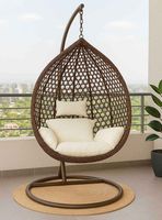 Silla Colgante Hawái M Chocolate Cojín Marfil