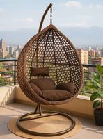 Silla Colgante Hawái L Chocolate Cojín Café