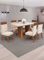 Juego de Comedor 6 sillas Real Beige 82 cm x 90 cm x 160 cm