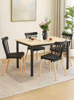 Juego de Comedor New York + 4 Sillas Windsor negras