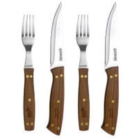 SET DE 2 CUCHILLOS DE 5"" + 2 TENEDORES PARA ASADO