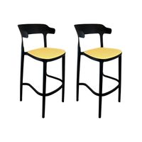 Pack 2 Taburetes Bar Bistro Negra Asiento Beige 106 x 45 x 48 cm / Alto asiento: 76 cm
