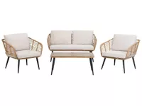 Juego Living Terraza Bali Cojín Marfil 4 Pers