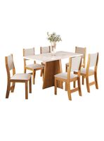 Juego de Comedor 6 sillas Firenze Beige 78,1 x 77 x 136 cm