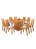 Juego de Comedor 8 sillas Dominus Beige 80,5 x 120 x 120