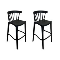 Pack 2 Taburetes Bar Windsor Negra 103 x 53 x 53 cm / Alto asiento: 76 cm