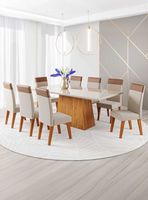 Juego de Comedor 8 sillas Terranova Beige 79,5 x 90 x 200 cm