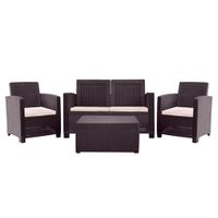 Juego Terraza Álamo Doble Chocolate 4 Pers