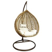 Silla Colgante Hawái M Caramelo Cojín Marfil