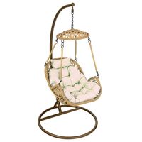 Silla Colgante Nipona Caramelo Cojín Marfil