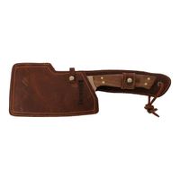 MACHETE 8"" PARRILLERO RIÑIHUE CON FUNDA DE CUERO CAFÉ