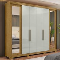 Closet 6 puertas con espejo Rivoli Marrocos/ Off white 230x46,5x227,5