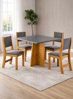 Juego de comedor 4 sillas Legado Gris 78 x 90 x 90 cm