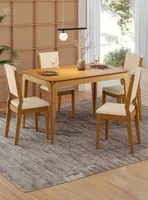 Juego de Comedor 4 sillas Arezzo 1.20 Beige