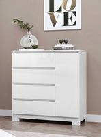 Comoda 4 cajones 1 puerta Alessia Blanca 100 x 99,3 x 41