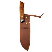 Cuchillo 7"" Santoku Pulmahue Con Funda De Cuero Café