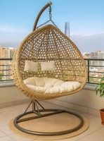 Silla Colgante Hawái XL Caramelo Cojín Marfil