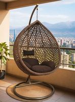 Silla Colgante Hawái M Chocolate Cojín Café