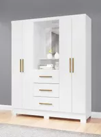 Closet 4 puertas 3 cajones Versalles 190x46,5x 152,4 Blanco nieve