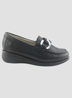 Mocasin de Cuero Chalada Mujer Cala-4 Negro Casual