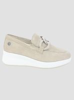 Mocasin de Cuero Chalada Mujer Ivana-1 Beige Casual