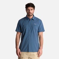 Camisa Hombre Wallace Short Sleeve Q-dry Shirt Azul Lippi