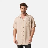 Camisa Hombre Linaje Print Taupe Haka Honu V26