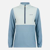 Poleron Mujer Del Sur 1/4 Zip Sin Capucha Celeste Haka Honu