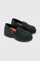 Mocasín Escolar Negro con Plataforma Niña