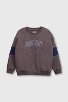 Polerón Negro Hombro Caído de polycotton Estampado para Niño