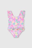 Traje de baño de bebé niña playa damasco (3 a 36 meses)