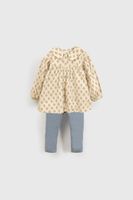 Conjunto Vestido Cotele y Pata Flores