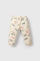 Buzo blanco con estampado de autos para niños