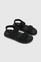 Sandalia Vestir Bloque Color Velcro Negro 5128